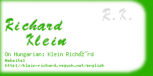 richard klein business card